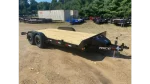 2026 Rice 7x18 Powder Coated 10k Car Hauler w/Slide In Ramps