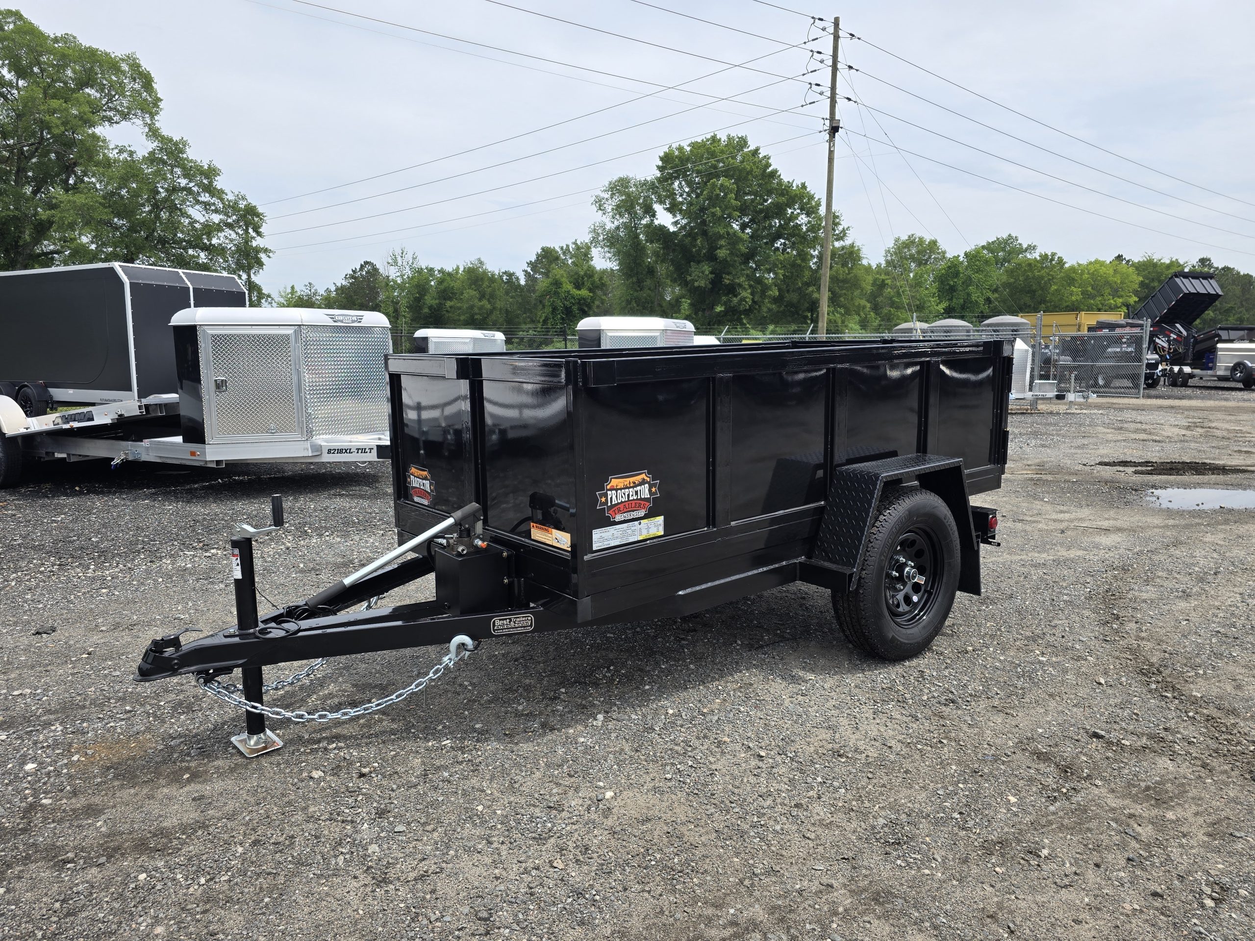 4x8 Single Axle Manual Dump Trailer Pump Dump Trailer (12) 4x8 Single Axle Manual Dump Trailer Pump Dump Trailer - Image 1